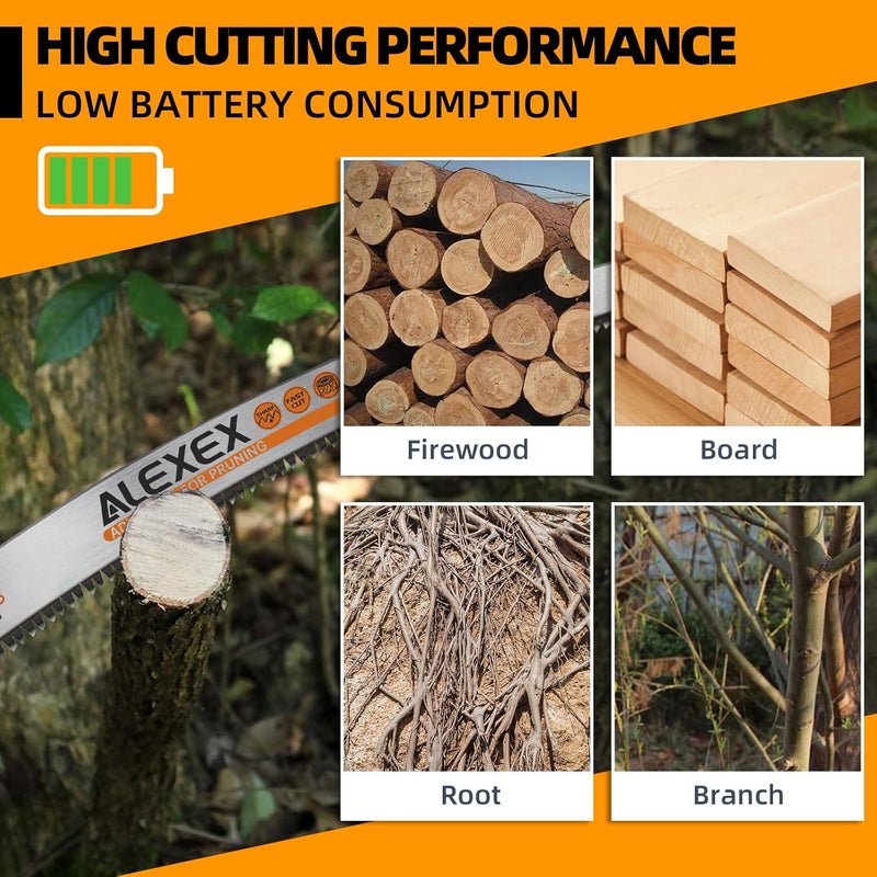 ALEXEX 6Pcs 15" Japanese Teeth Reciprocating Saw Blades for Wood Cutting and Tree Trimming, 6TPI Arc Curved Wood Sawzall Blades for PVC Pipe Cutting, Cr-V Sabre Sawzall Pruning Blades 15 Inch - Image 2